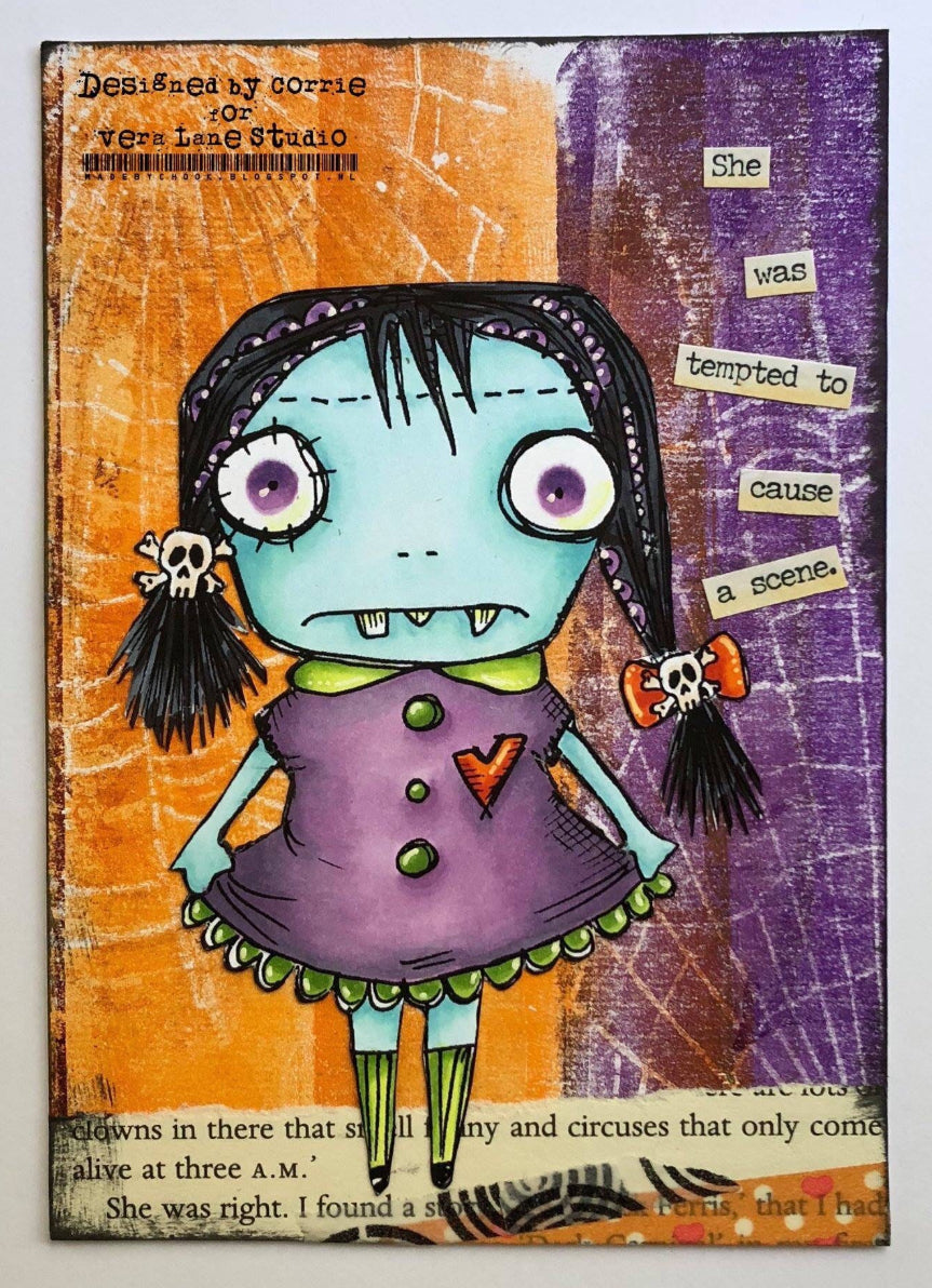 Vera’s Zombies - 3 characters, 2 sentiments Digi stamp bundle
