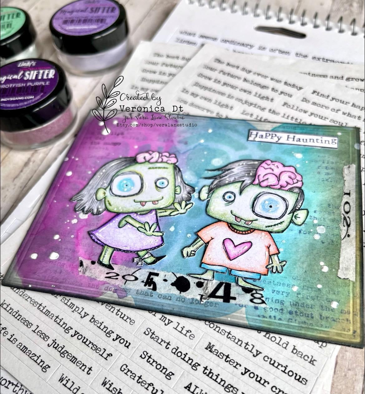 Zombie Love  -5  Digi stamp bundle in jpg and png files be