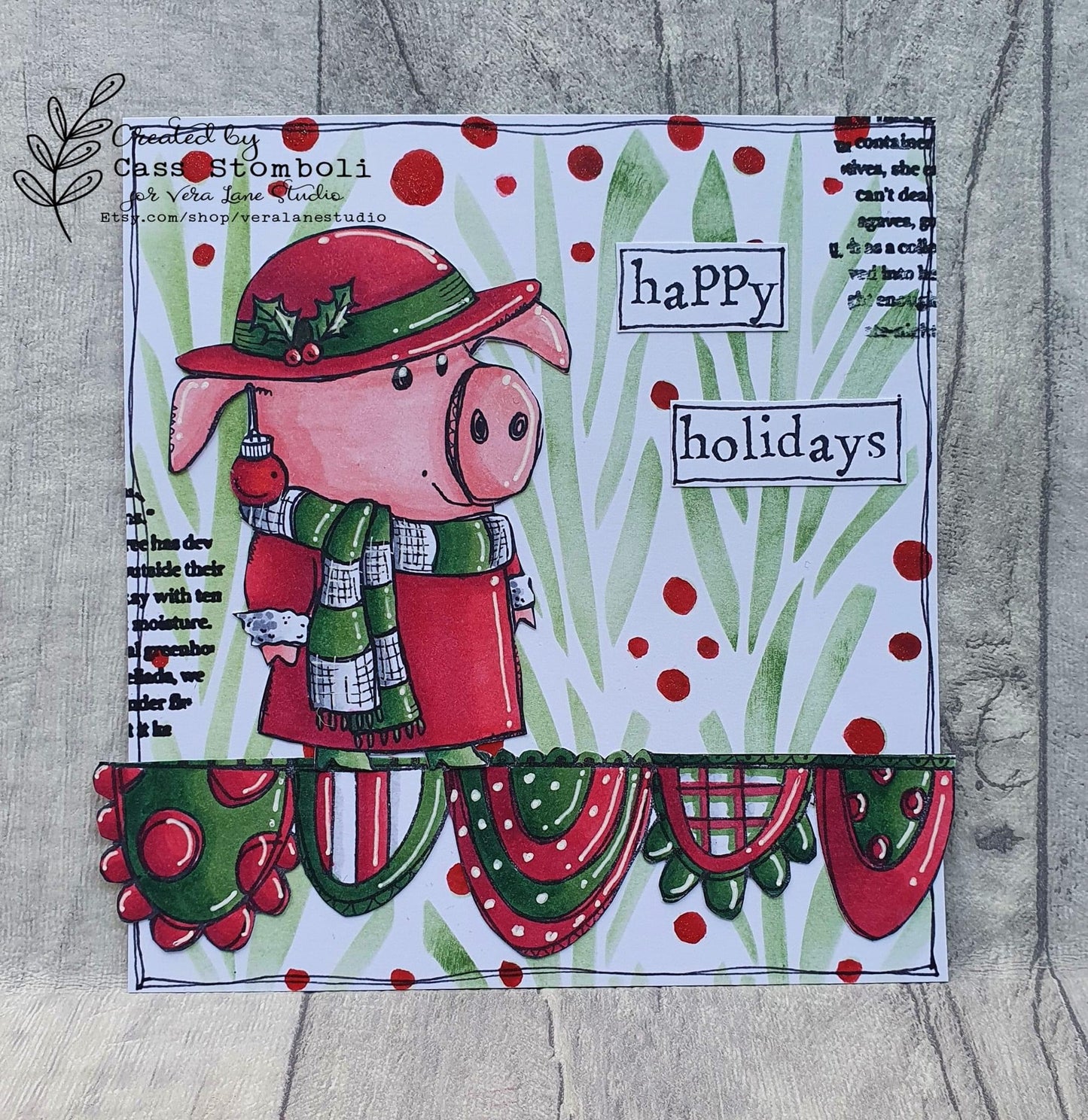 Happy Holiday Pigs - -7 digi stamp bundle