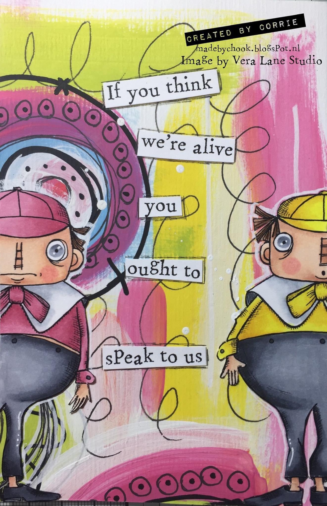 Tweedle Twins Digital Stamps Alice Wonderland Card Kit Background Papers Printable
