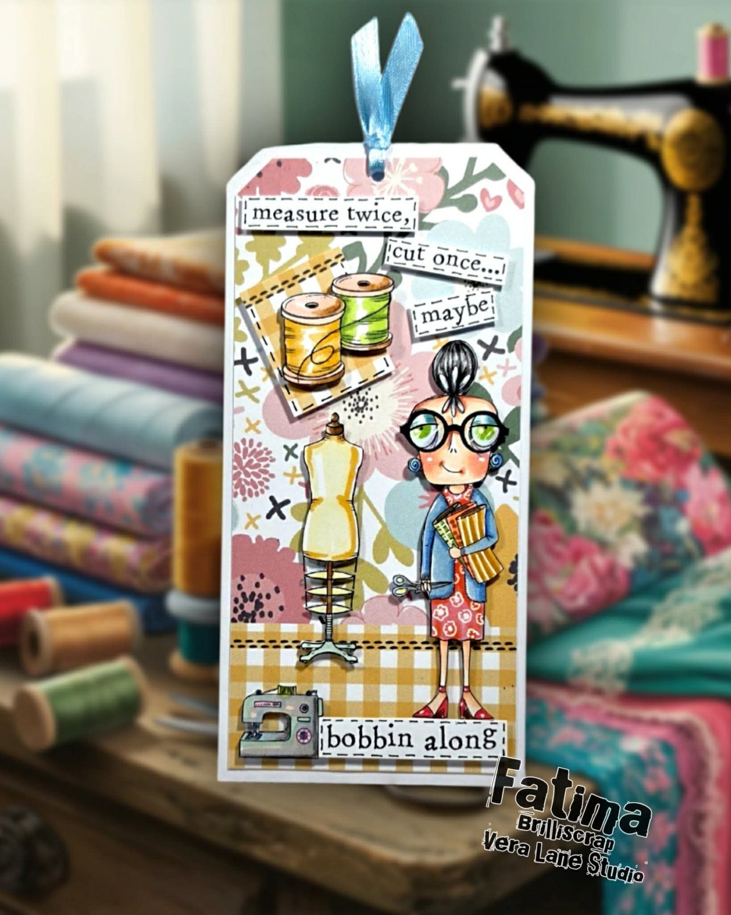 Sewing Digital Stamps Set – Sew Dee Digi Stamps & Backgrounds for Cardmaking, Junk Journals, Crafting & Scrapbooking