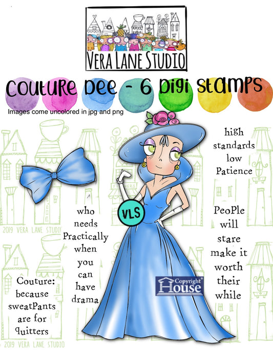 Couture Dee - 6 digi  stamps in JPG and PNG files