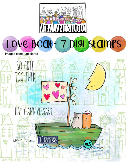 Love Boat - 7 Digi stamps in jpg and png files