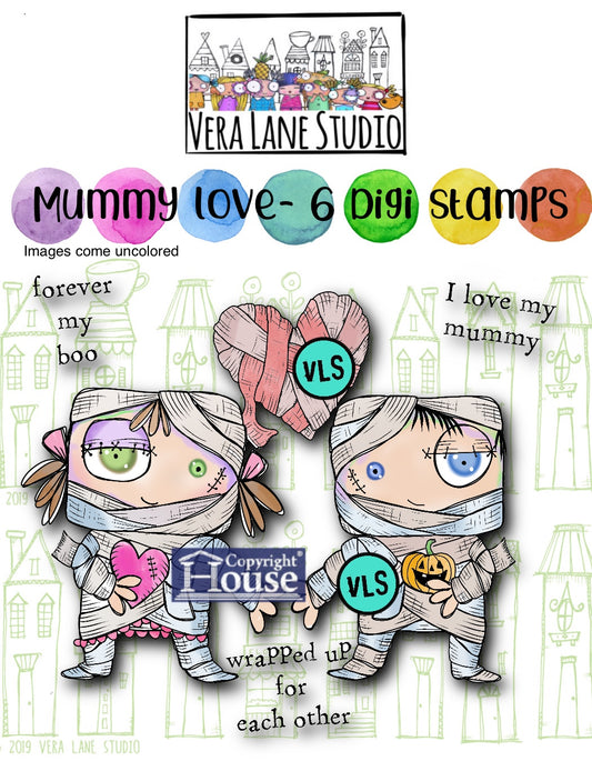 Mummy Love - 6 Digi stamps in jpg and png files