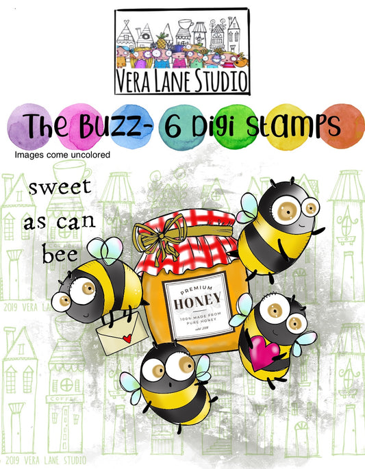The Buzz - 6 Digi stamp set in JPG and PNG files