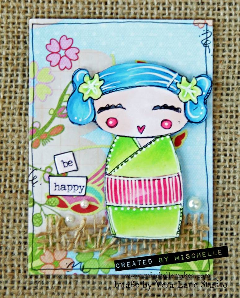 Kokeshi Dolls - 7 Digi Stamp bundle in png and jpg files