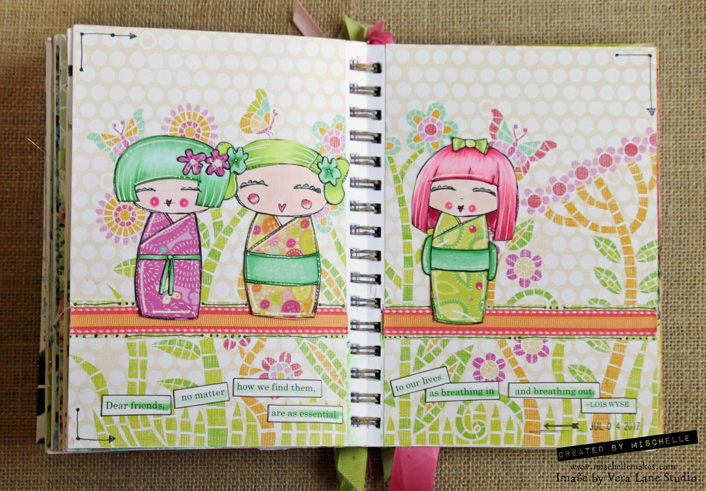 Kokeshi Dolls - 7 Digi Stamp bundle in png and jpg files