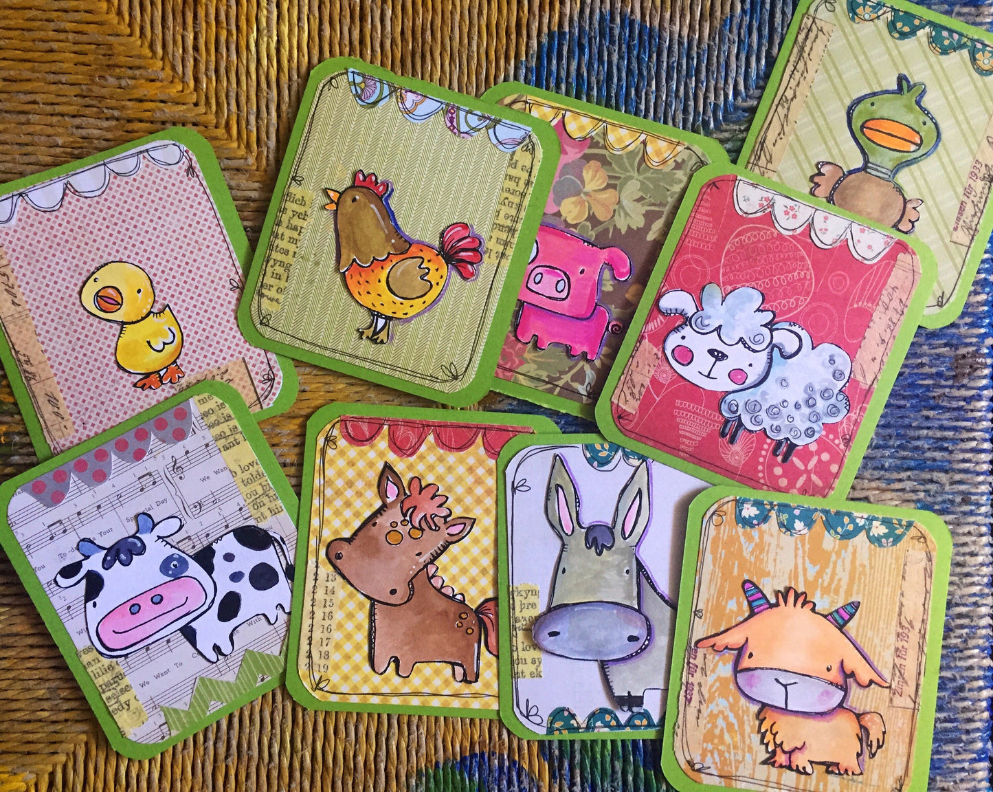 Farm Animals Set 1 - 7 digi stamp bundle in JPG and PNG files