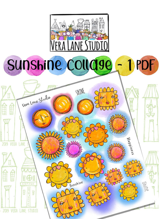 Sunshine Collage Sheet - 1 PDF file for instant download