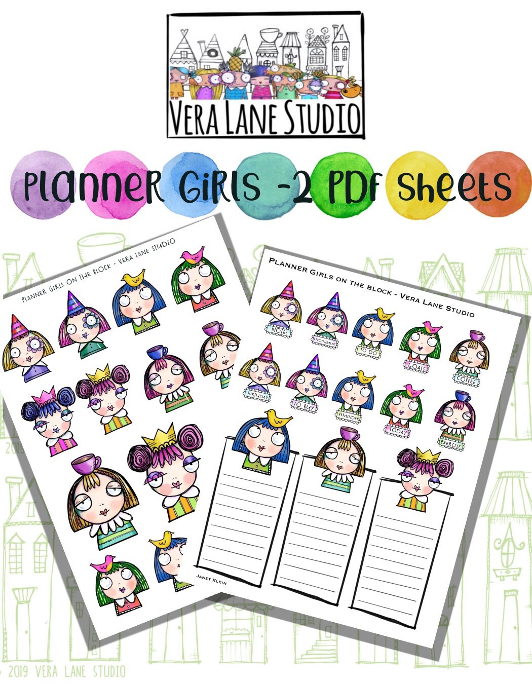 Planner Girl Collage Sheets - 2 PDF files