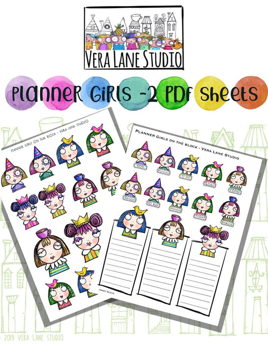 Planner Girl Collage Sheets - 2 PDF files