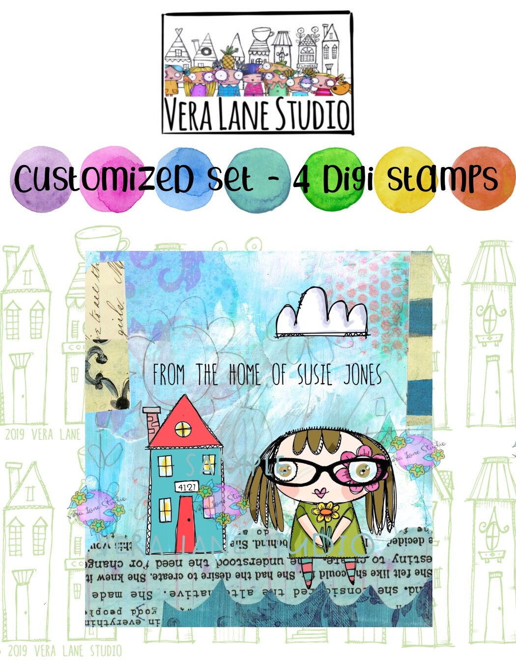 Customized / personalized Mini Me digi stamp set - 4 stamps*