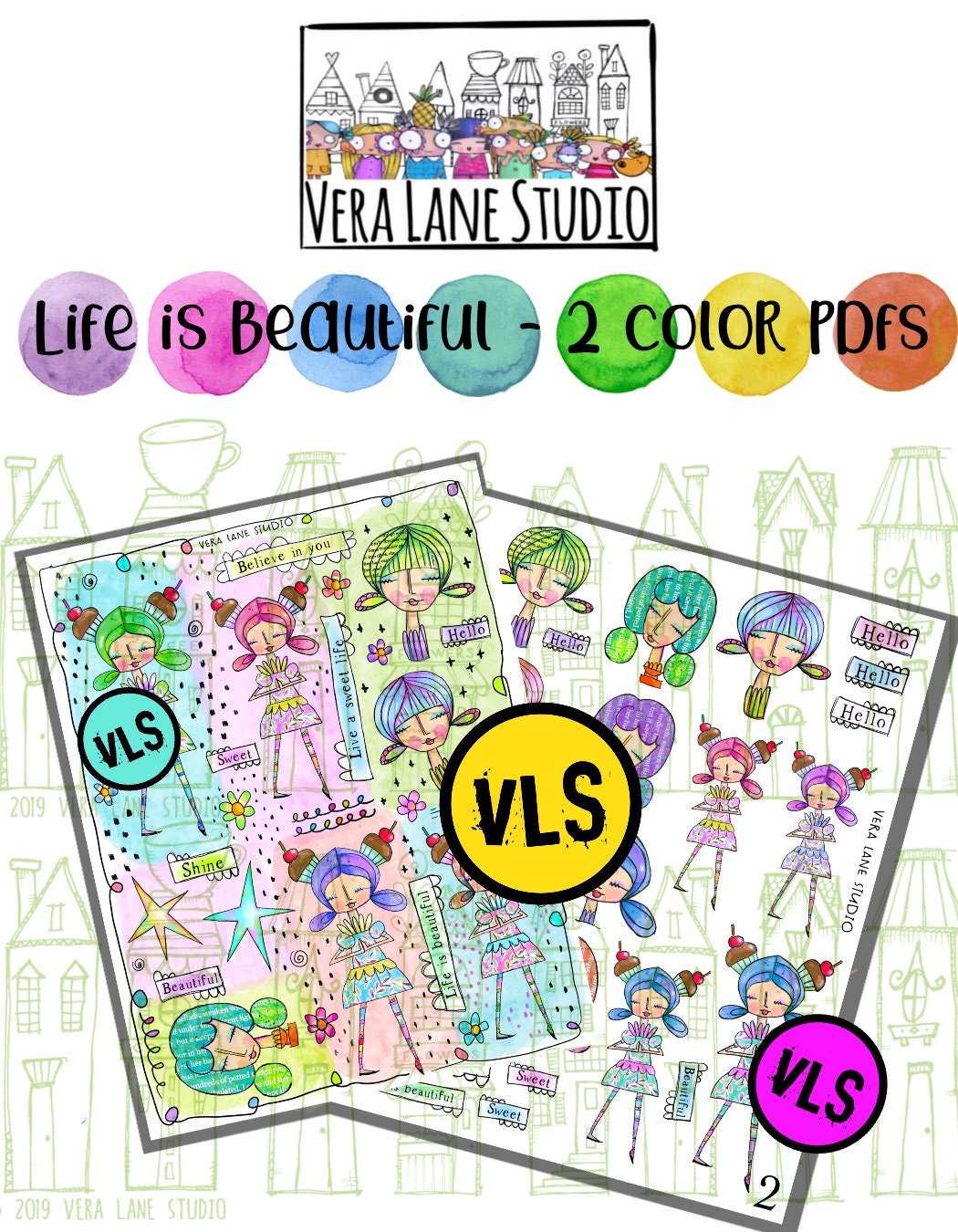 Life is beautiful collage sheets - 2 PDF color files