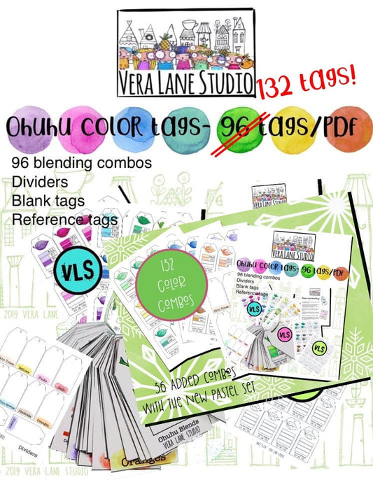 Ohuhu color blending tags - 15 PDF pages - 136 color blend tags