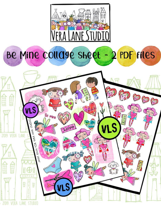 Be Mine Collage Sheets - 2 PDF files to download