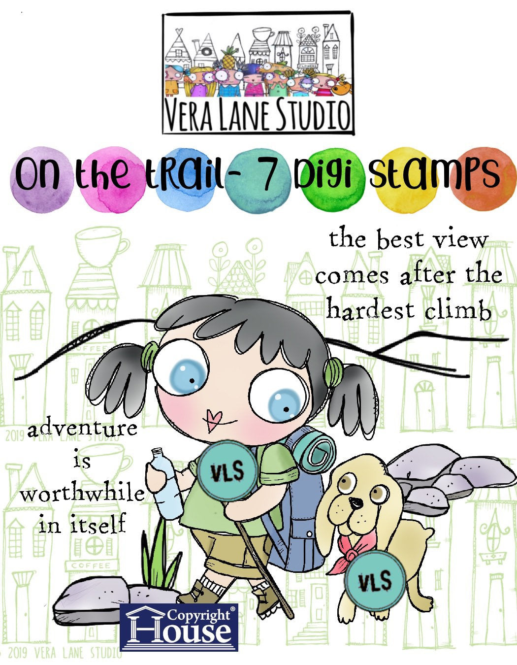 On the Trail - 9 digi stamp bundle in png and jpg files ‘ instant download