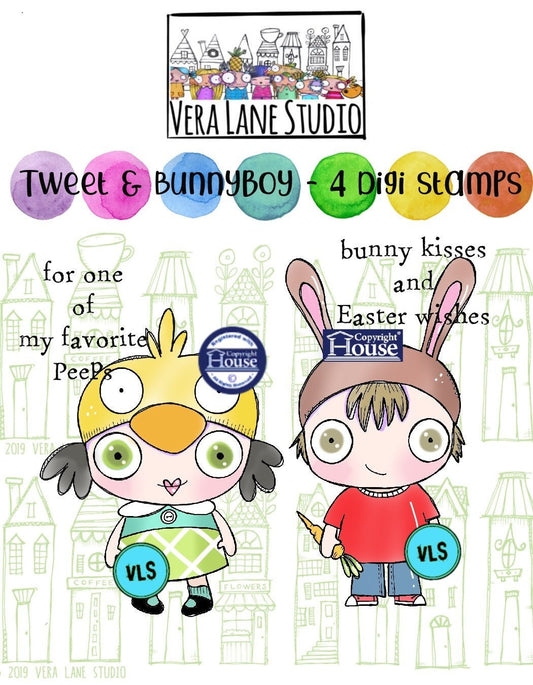 Tweet and BunnyBoy - 4 Digi stamp bundle