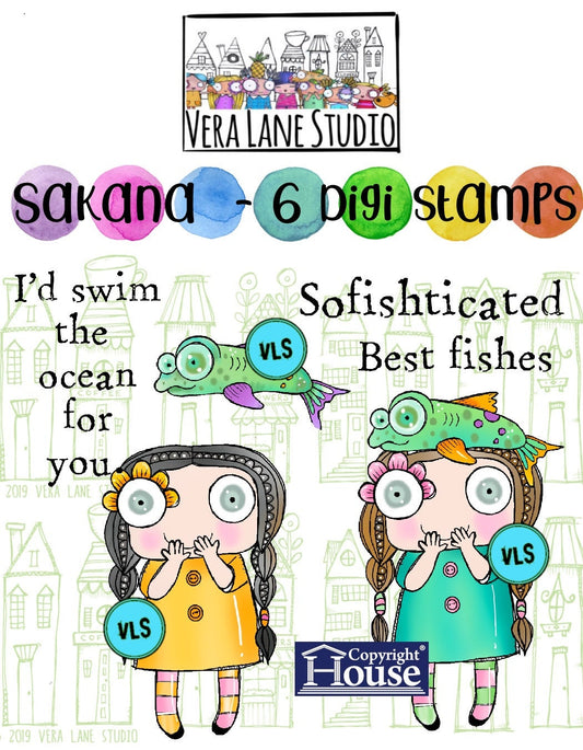 Sakana - 6 digi stamps