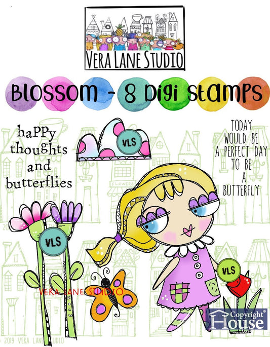 Blossom 8 digi stamp bundle