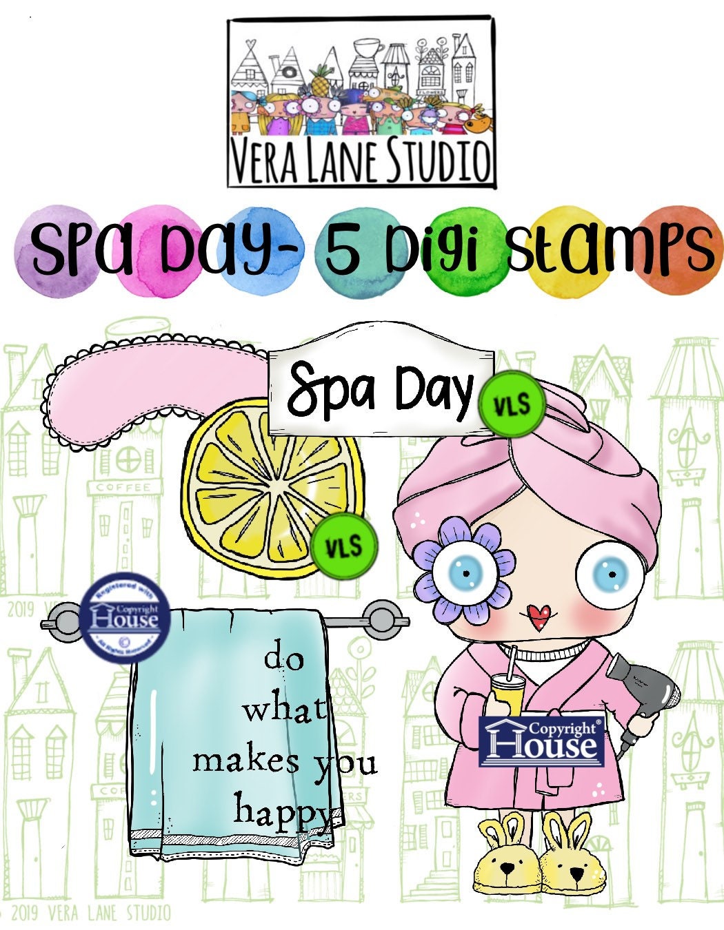 Spa Day - 6 digi stamp set