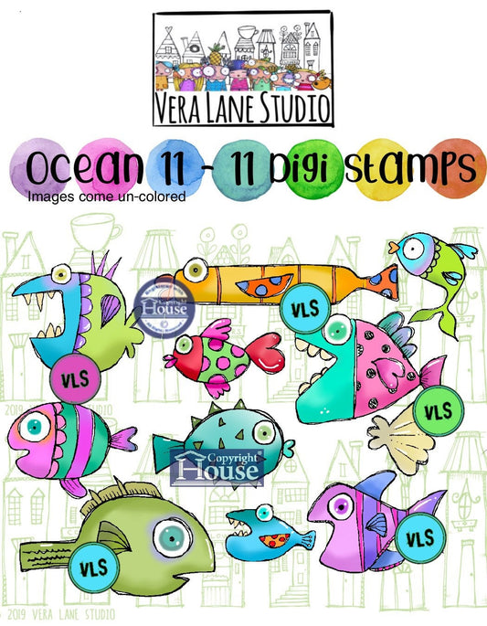 Oceans 11 - 11 digi stamps
