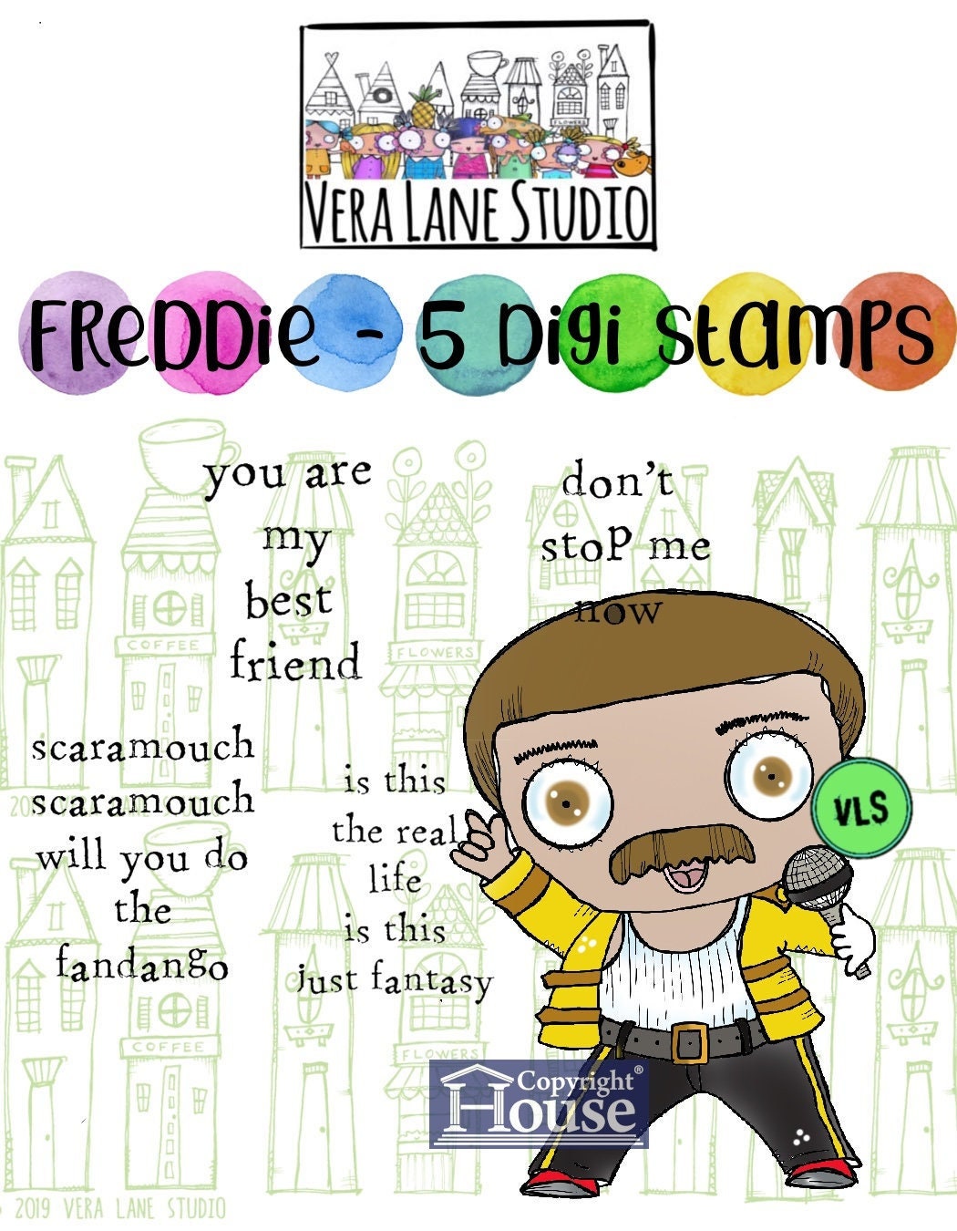 Freddie - 5 Digi stamps. – Vera Lane Studio Digitals