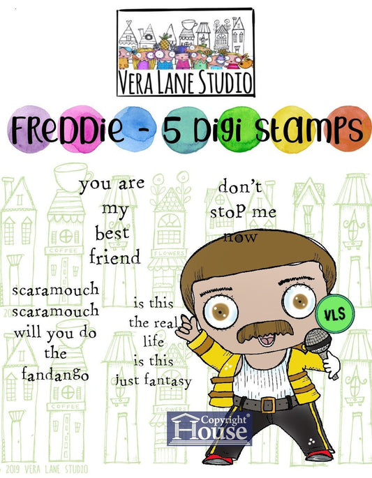 Freddie - 5 Digi stamps.
