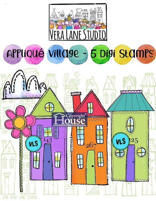 Appliqué Village - 5 digi stamps