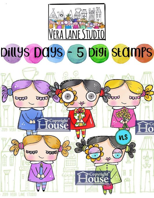 Dilly's Days - 5 digi stamp bundle