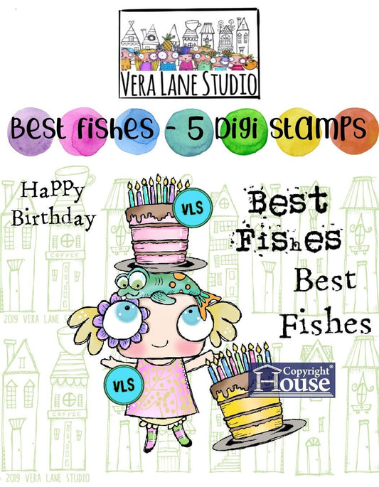 Best Fishes - 5 Digi stamp bundle