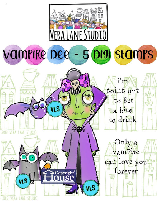Vampire Dee - 5 Digi stamps in jpg and png