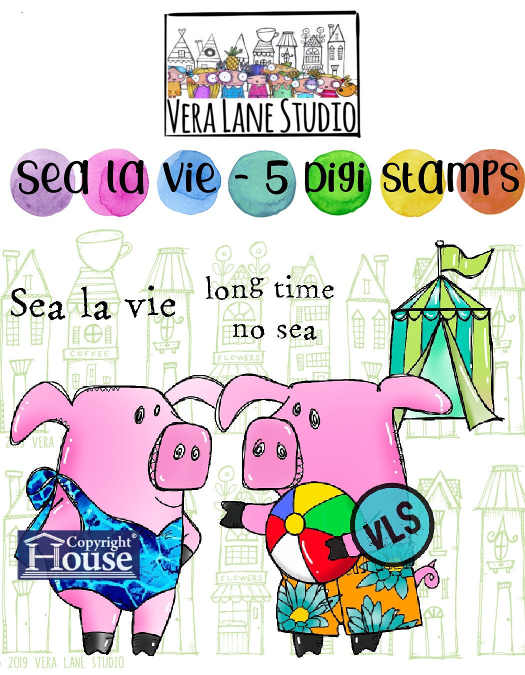 Sea la vie - 5 Digi stamp bundle in jpg and png files