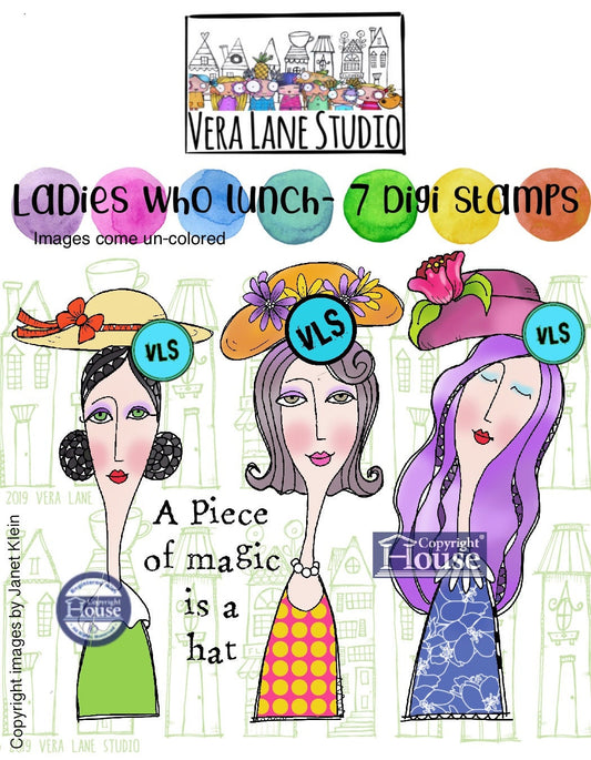 Ladies who lunch - 7 image Digi stamp set