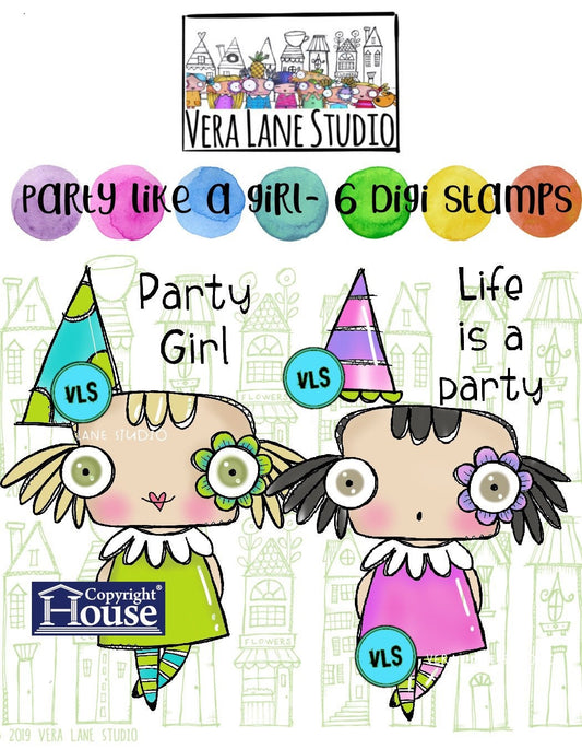 Party like a girl - 6 digi stamps