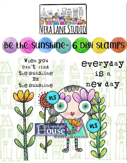 Be the sunshine - 6 Digi stamp bundle in jpg and png files