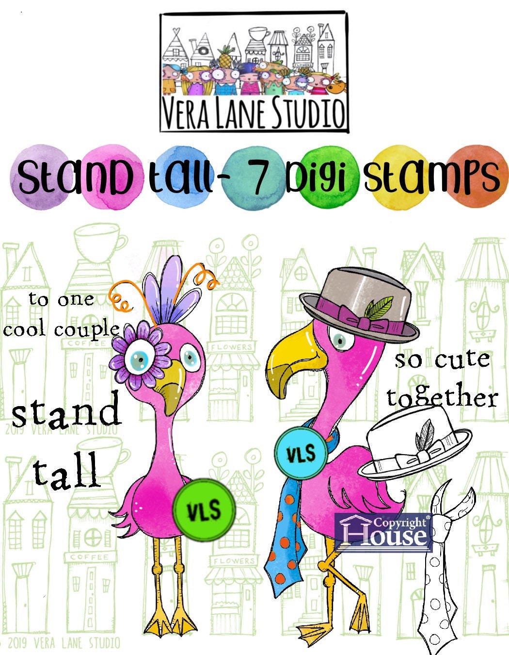 Stand Tall - 7 digi stamps in jpg and png files