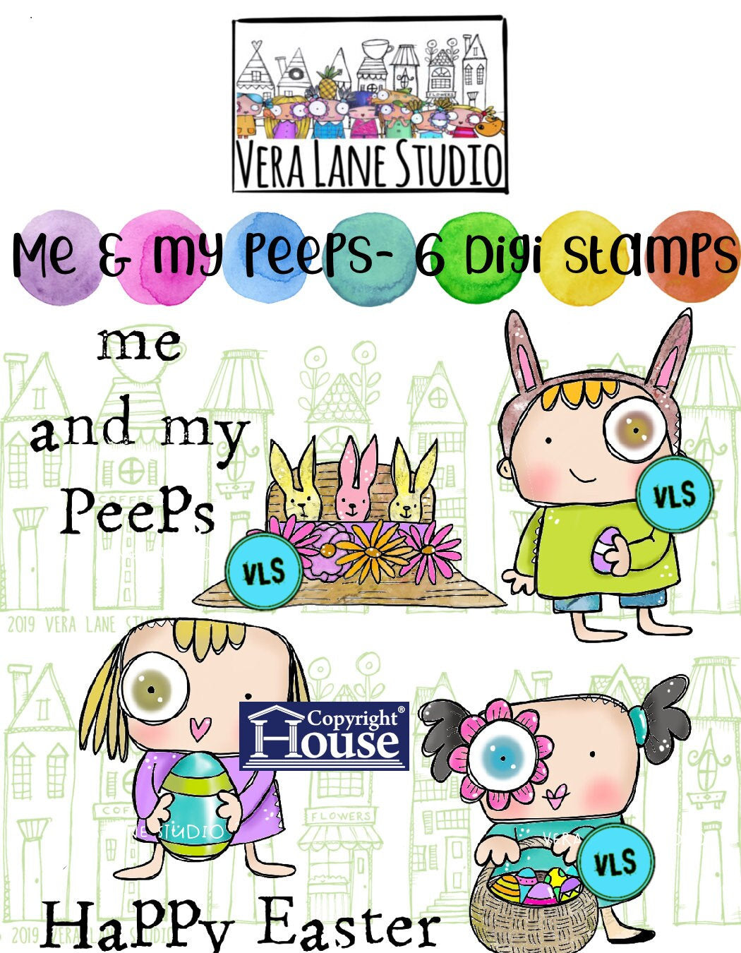 Me and my peeps - 6 digi stamps in jpg and png files