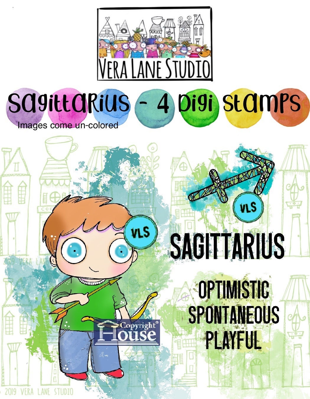 Sagittarius   (zodiac) Boy - 4 Digi stamps