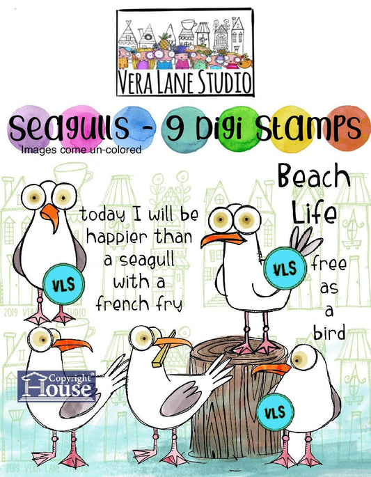 Seagulls - 9 Digi stamp bundle