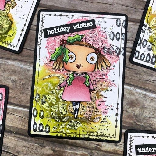 Holly and Mistletoes - whimsical 6 digi stamp bundle
