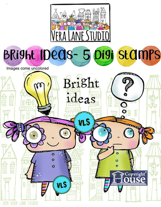 Bright Ideas - 6 digi stamp bundle in JPG and PNG files