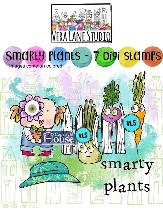 Smarty Plants  - 7 digi stamps in jpg and png files