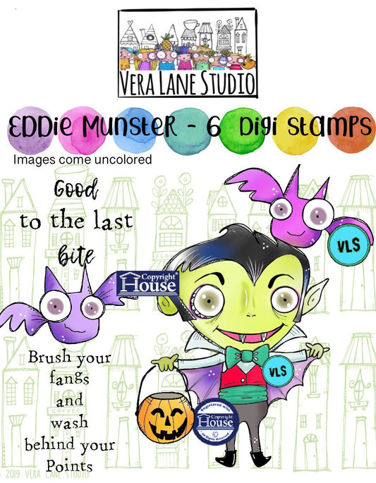 Eddie - 6 stamp digi image set available for instant download