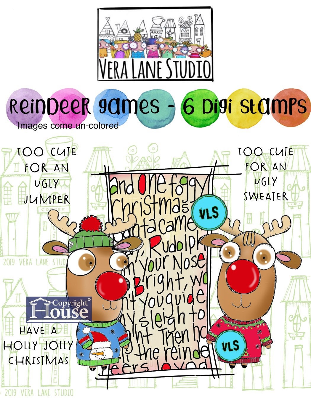 Reindeer Games - 6 digi stamp bundle