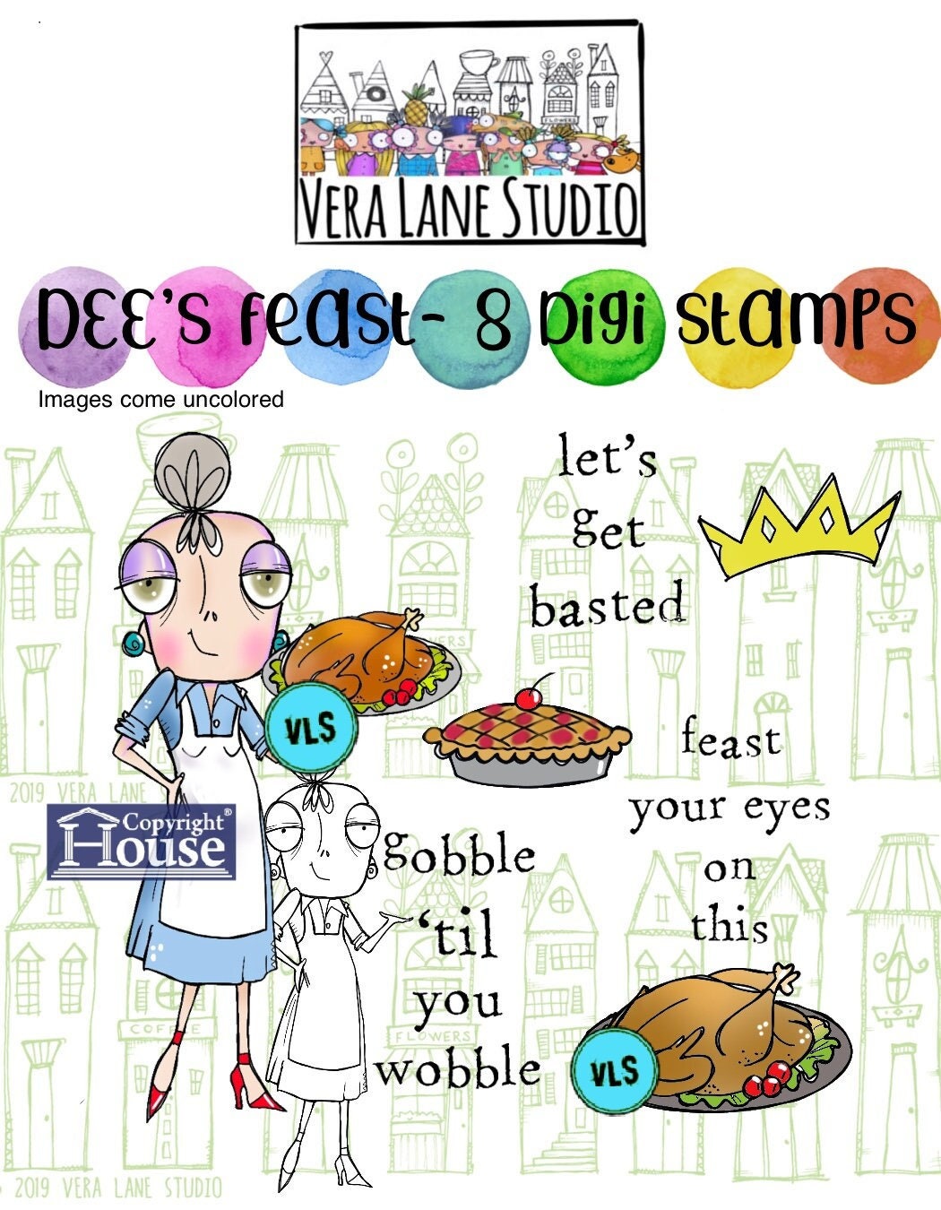 Dee’s Feast  - 8 Digi stamp bundle