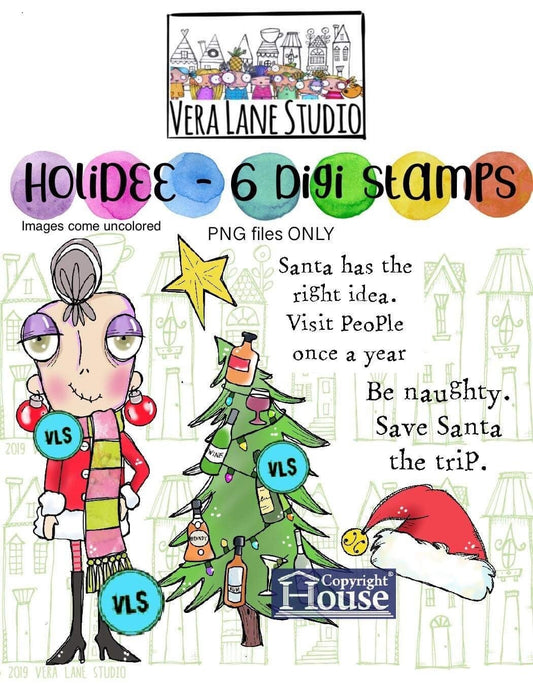 HoliDEE - 6 Digi stamp bundle  in jpg and png files