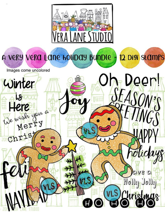 A Very Vera Lane Holiday Bundle - 12 images in png and jpg