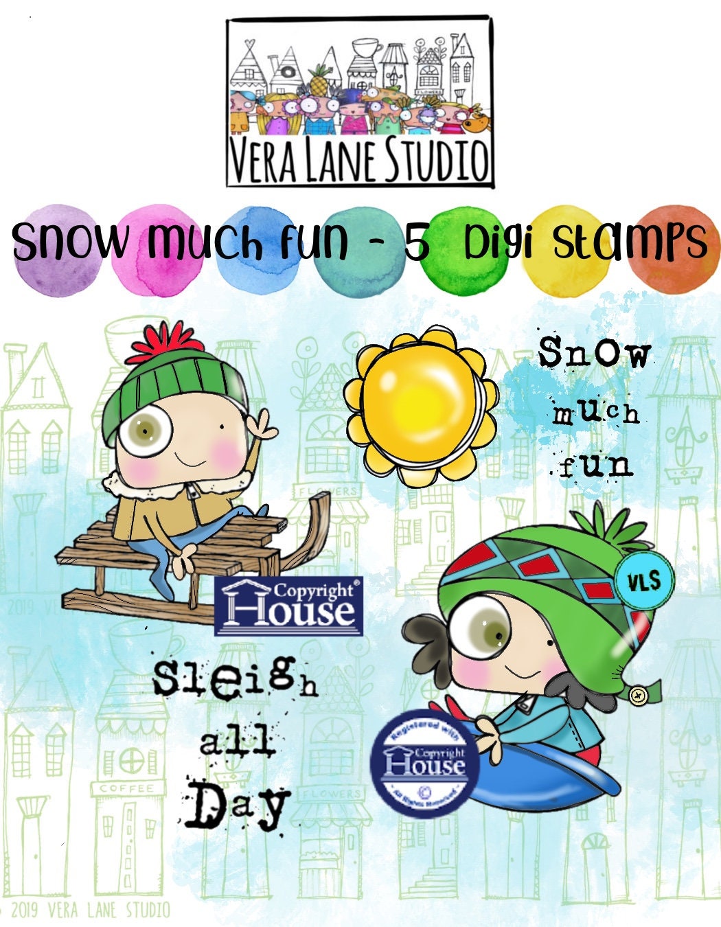 Snow much fun - 5 Digi stamp bundle