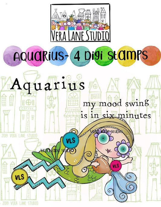 Aquarius - 4 Digi stamp set