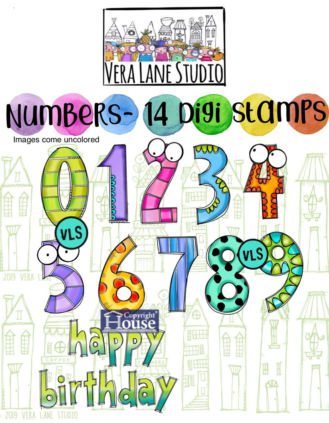 Numbers -- 11 digi stamps bundle